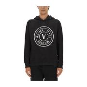 Versace Jeans Couture Logo Sweatshirt Regular Fit 100% Bomull Black, H...