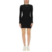 Palm Angels Slim Fit Bomull Mini Klänning Black, Dam