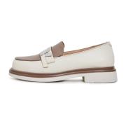 Cesare Gaspari Rund tå blockklack loafers - Beige Beige, Dam