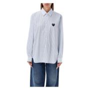 Comme des Garçons Randig Hjärtmärkt Skjorta White, Dam