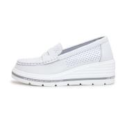 Cesare Gaspari Klassiska Urban Platform Loafers - Vit White, Dam