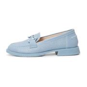 Cesare Gaspari Läderblockklack loafers - Blå Blue, Dam