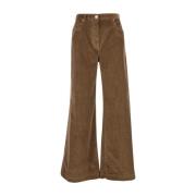 Pinko Brun Corduroy Högmidjade Byxor Brown, Dam