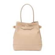 Orciani Beige slät läder damväska Beige, Dam