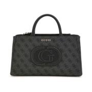 Guess Monogram Eco Mietta Handväska Black, Dam