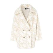 Pinko Beige Faux Leather Coat Beige, Dam