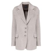 Pinko Beige Ull Blazer Tre Knappar Stängning Beige, Dam