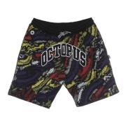 Octopus Svarta Sweatshorts med Octopus Logo Multicolor, Herr