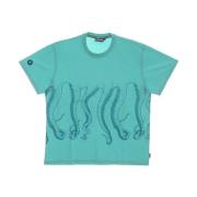 Octopus Aquamarine Färgad Tee Kortärmad T-shirt Blue, Herr