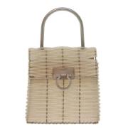 Salvatore Ferragamo Pre-owned Pre-owned Canvas handvskor Beige, Dam