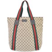 Gucci Vintage Pre-owned Canvas totevskor Beige, Dam