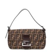 Fendi Vintage Pre-owned Canvas axelremsvskor Brown, Dam