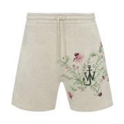 JW Anderson Beige Blommig Shorts Beige, Herr