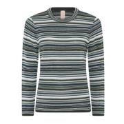 Skovhuus Randig Pullover Blus i Agave Multicolor, Dam