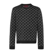 Gucci Grå Stickad Crew Neck Tröja Gray, Herr