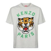 Kenzo Tiger Print Oversized Tee Gray, Herr