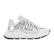 Versace Vita Tiger Print Låg-Top Sneakers White, Herr