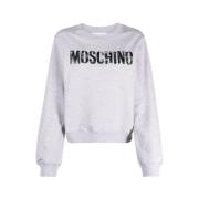 Moschino Stiligt Sweatshirt för en Trendy Look Gray, Dam