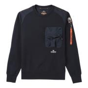 Parajumpers Svart Sabre Crewneck Sweatshirt Black, Herr