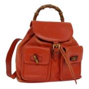 Gucci Vintage Pre-owned Laeder ryggsckar Orange, Dam