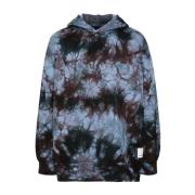 Emporio Armani Kornblå Space Print Hoodie Multicolor, Herr