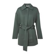 Max Mara Wrap Style Jacka i Mjukt Scuba-tyg Green, Dam