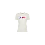 FABIENNE CHAPOT Broderad Rund Hals Terry T-shirt White, Dam