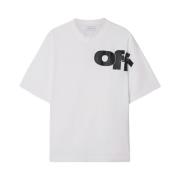 Off White Logo Skate T-Shirt White, Herr