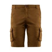 BomBoogie Stretch Gabardine Cargo Bermuda Shorts Brown, Herr