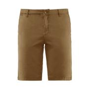 BomBoogie Stretch Bomull Gabardine Slim Fit Chino Bermuda Shorts Brown...