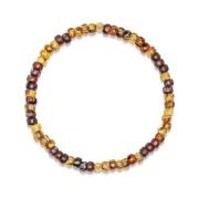 Nialaya Men's Wristband with Amber Miyuki Beads Yellow, Herr