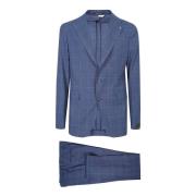 Tagliatore Single Breasted Suits Blue, Herr