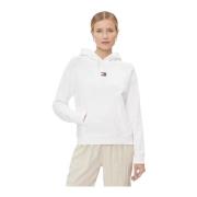 Tommy Jeans Vit Huva Pullover Tröja White, Dam