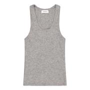 Laneus Crew Neck Wool Tank Top Gray, Dam