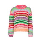 Dawn x Dare Randig Crewneck Tröja Genova Stil Multicolor, Dam