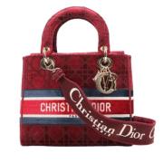 Dior Vintage Pre-owned Sammet handvskor Red, Dam