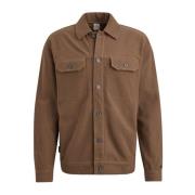 Cast Iron Deluxe Twill Jersey Knappjacka Brown, Herr