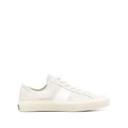 Tom Ford Marmor och kräm Logo Patch Sneakers Beige, Herr