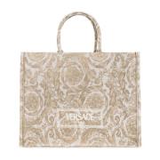 Versace Athena Stor shopper väska Beige, Unisex