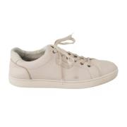 Dolce & Gabbana Logo Casual Läder Sneakers Beige, Herr