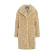 Stand Studio Chic Beige Faux Fur Coat Aw24 Beige, Dam