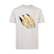 Iceberg Beige bomullsjersey T-shirt med Garfield-tryck och broderat lo...