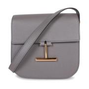 Tom Ford Ljusgrå Läder Crossbody Väska Gray, Dam