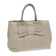 Prada Vintage Pre-owned Nylon handvskor Beige, Dam