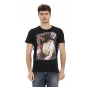 Trussardi Avslappnad Rund Hals Tryckt T-shirt Black, Herr