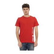 Bikkembergs Casual Stil Fronttryck T-shirt Red, Herr