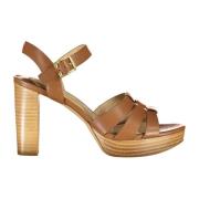 Ralph Lauren Brun Dam Sandal med Fotledsrem Brown, Dam