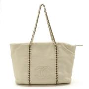 Chanel Vintage Pre-owned Laeder totevskor White, Dam