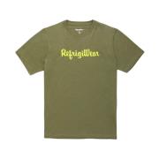 RefrigiWear Stilig Bomull T-shirt med Logotyp Green, Herr