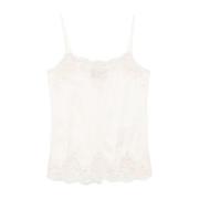 Ermanno Scervino Beige Blommig Spetsdetalj Camisole Topp Beige, Dam